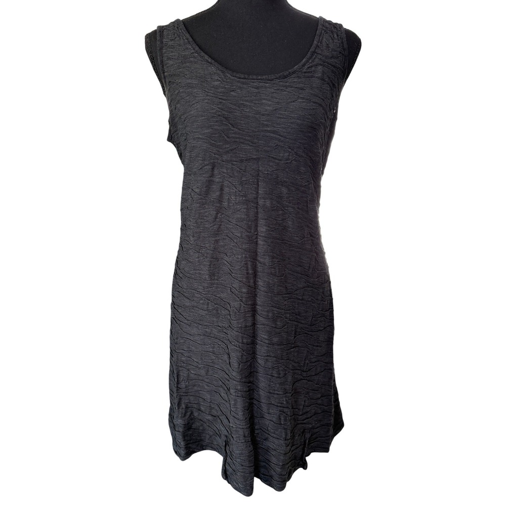 Toad&Co Womens Gray Organic Cotton Tencel Sleeveless Textured Shift Dress Size M